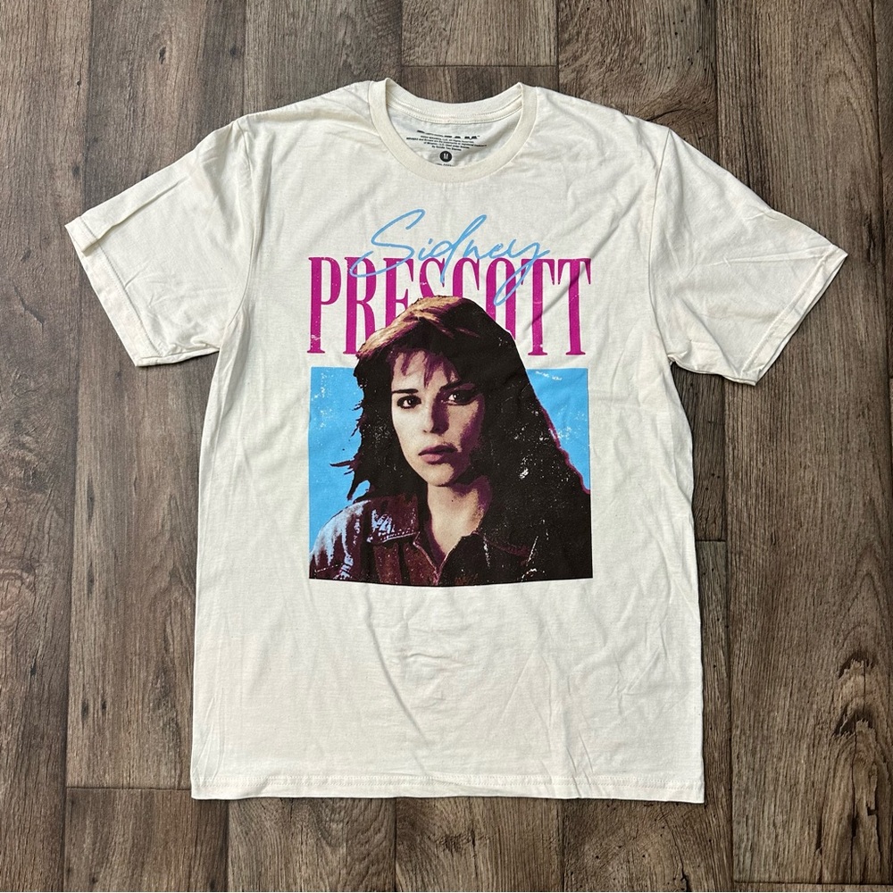 Scream Sidney Prescott Graphics 100% cotton T-shirt Size M Off White